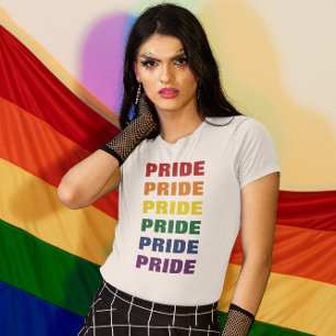 Camiseta Texto repetitivo personalizável do Orgulho gay LGB