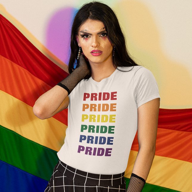 Camiseta Texto repetitivo personalizável do Orgulho gay LGB (Criador carregado)