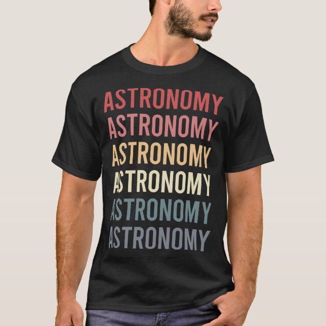 Camiseta Texto Retro Astronomia (Frente)
