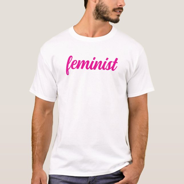 Camiseta texto rosa feminista (Frente)