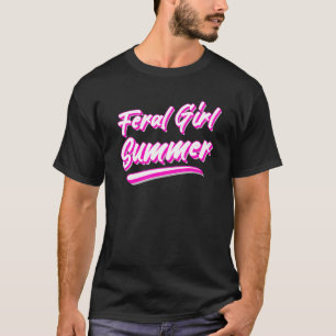 Camiseta Texto Rosa Quente de Verão de Rapariga Feral