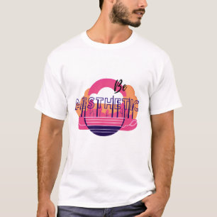 Camiseta Texto "Seja estético" com um texto vibrante, retro