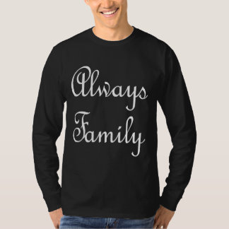 Camiseta Texto sempre da família somente em branco em uma c