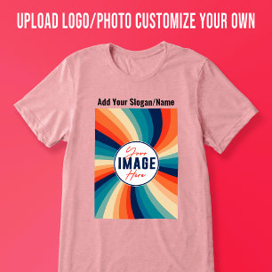 Camiseta Texto simples da imagem de logotipo Personalizado