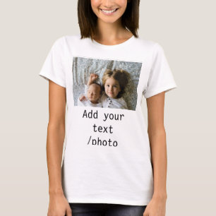 CAMISETA TEXTO SIMPLES MÍNIMO ADICIONE SUA FOTO NATAL T
