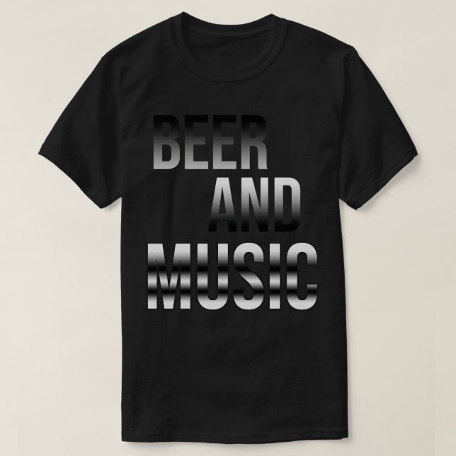 Camiseta Texto sobre Cerveja e Música (Frente do Design)