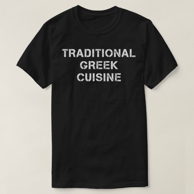 Camiseta Texto tradicional da cozinha grega (Frente do Design)