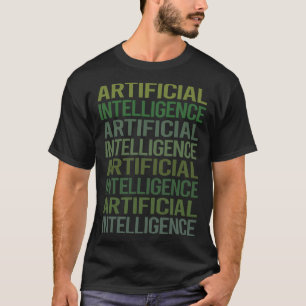 Camiseta Texto Verde Inteligência Artificial AI