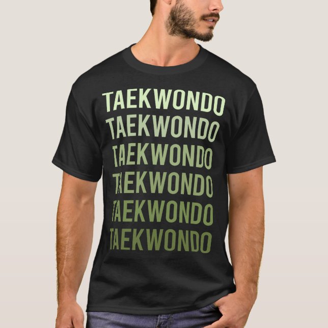 Camiseta Texto Verde Taekwondo Tae Kwon Do Taekwon-Do (Frente)