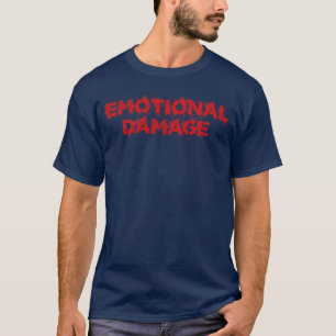 Camiseta Texto Vermelho da Imagem de Danos Emocionais
