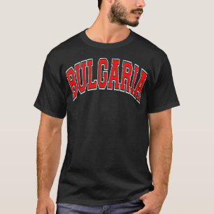 Camiseta Texto Vermelho do Estilo Variável da Bulgária