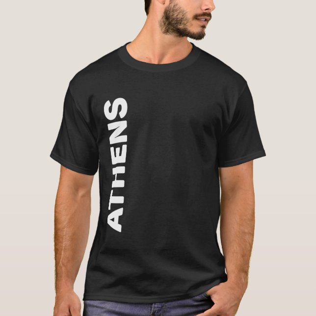 Camiseta Texto Vertical de Atenas (Frente)