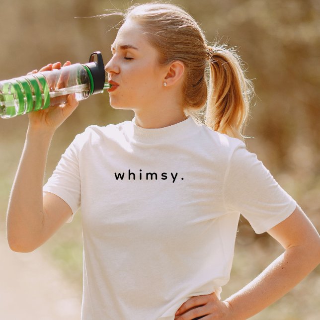 Camiseta Texto Whimsy Personalizado Moderno Preto (Modern customize whimsy t-shirt)