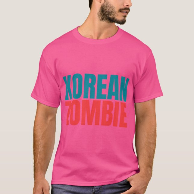 Camiseta Texto Zombie coreano Negrito (Frente)