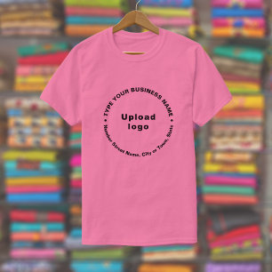 Camiseta Textos de padrão redondos de Marca comercial em T-