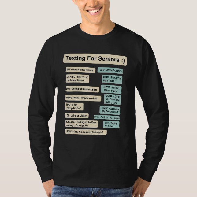 Camiseta Textos Para Código De Textura De Mais velho (Frente)