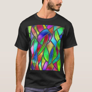Camiseta Textura 3D De Padrão De Vidro Colorido