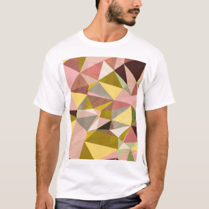 Camiseta Textura Abstrato de triângulos geométricos colorid