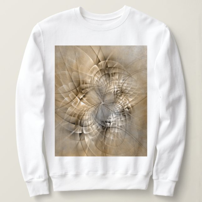 Camiseta Textura de Arte Fractal Abstrata Tons da Terra (Frente do Design)