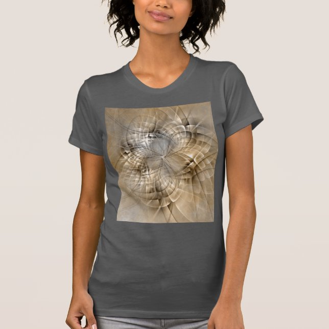 Camiseta Textura de Arte Fractal Abstrato Tons da Terra (Frente)
