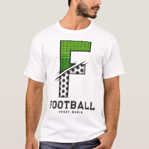Camiseta Textura de Bola de Futebol Inicial Tipografia Espo