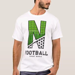 Camiseta Textura de Bola de Futebol Tipografia Esportiva In