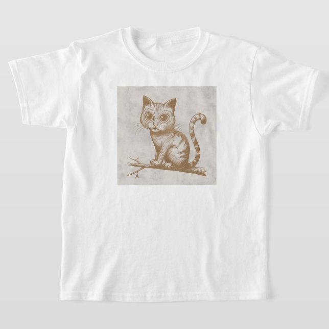 Camiseta Textura de Cat em retrô 90 designs (Postura )