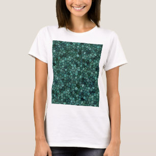 Camiseta Textura de Crosta de Mosaico Oceânico Padrão Abstr