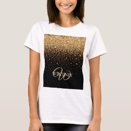 Camiseta Textura de Luxo Elegante Brilho Dourado
