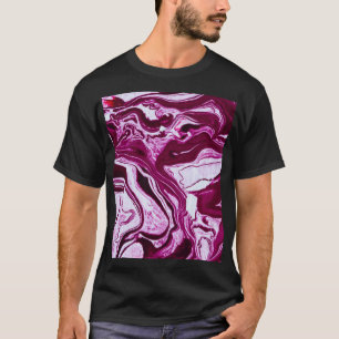 Camiseta Textura de mármore magenta: arte Abstrato de fluid