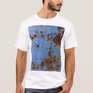 Camiseta Textura de metal e tinta azul.