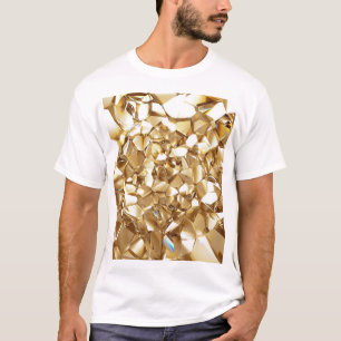 Camiseta Textura de ouro de abstrato de 3D.