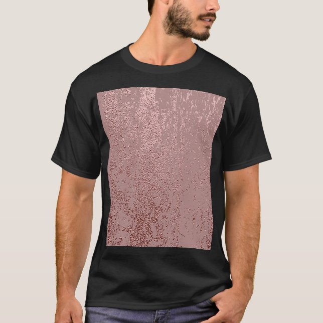 Camiseta Textura de ouro metálico, quartzo rosa. (Frente)