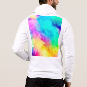 Camiseta Textura de Pelo Fofinho Arco-Íris Vibrante-75201