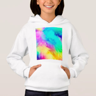 Camiseta Textura de Pelo Fofinho Arco-Íris Vibrante-75201