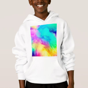 Camiseta Textura de Pelo Fofinho Arco-Íris Vibrante-75201