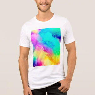 Camiseta Textura de Pelo Macio Arco-íris Vibrante-75201