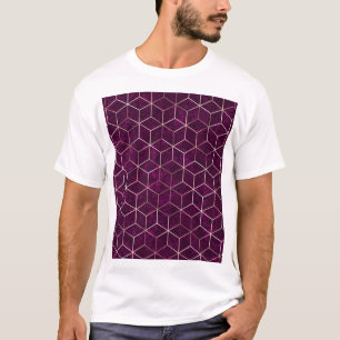 Camiseta Textura Geométrica de Folha de Ouro Sparkle