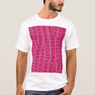 Camiseta Textura Padrão do Alligador Rosa