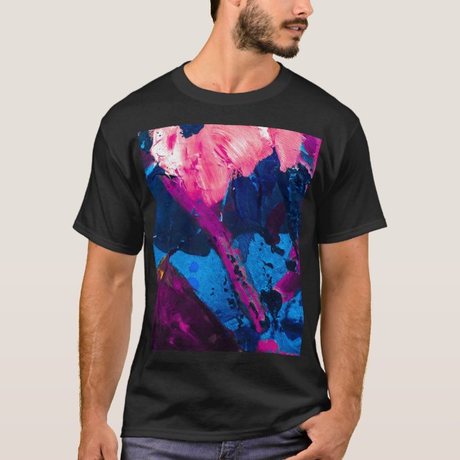 Camiseta Textura pintada artística, decoração moderna. (Frente)