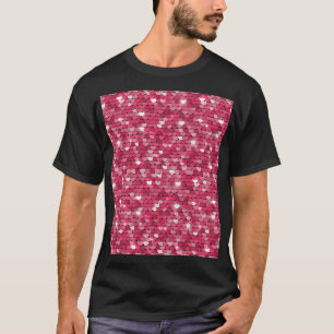 Camiseta Textura sequenciada rosa, padrão de vinheta