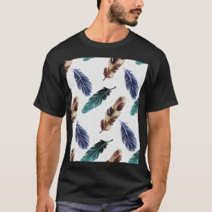 Camiseta Textura Tribal de Penas Coloridas