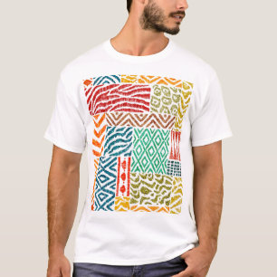 Camiseta Texturas de patch: impressão animal desenhada à mã