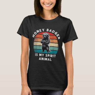 Camiseta Texugo é meu animal de estimação engraçado vintage