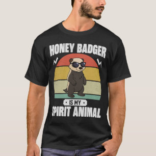 Camiseta Texugo-Mel É Meu Animal De Espírito Presente Vinta