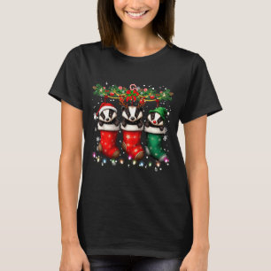 Camiseta Texugo Melado De Meias De Natal Ilumina Texugo Mel