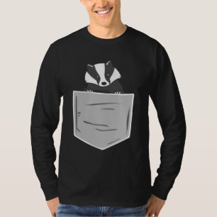 Camiseta Texugo Na Bolsa Vida Selvagem Texugo Na Saca