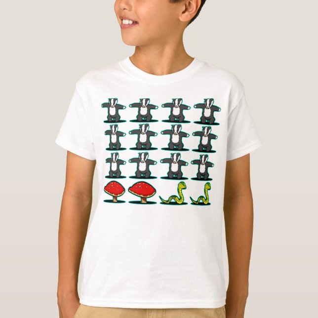 Camiseta Texugo, texugo, texugo, cogumelo, oh cobra! (Frente)