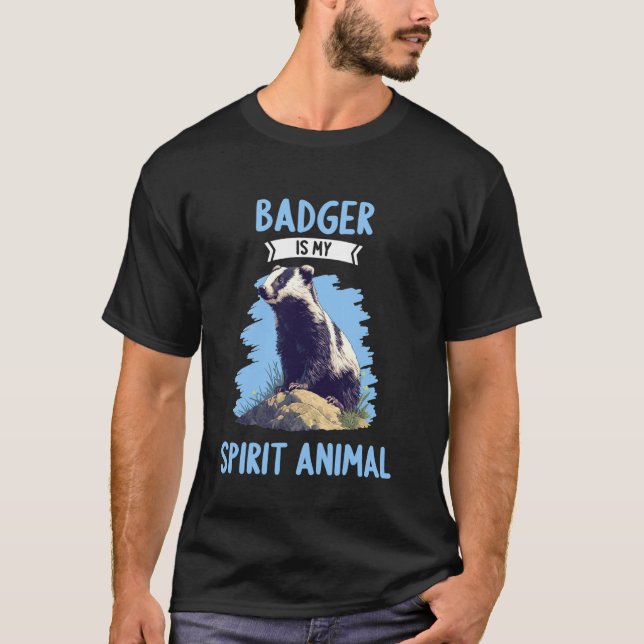 Camiseta Texugos Texugo é meu animal espiritual (Frente)
