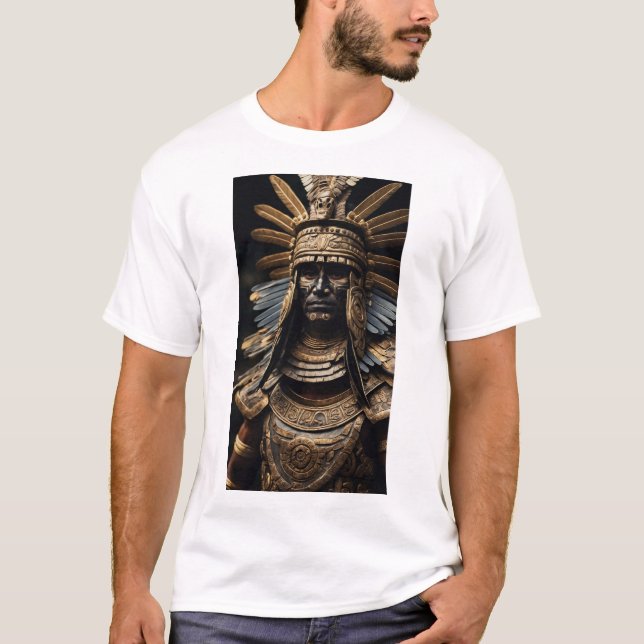 Camiseta Tezcatlipoca - Aztec Deus da Noite e Feiticeira (Frente)